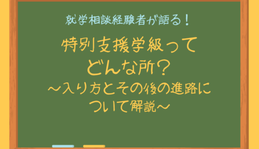 特別支援学級ってどんな所？入り方とその後の進路について解説